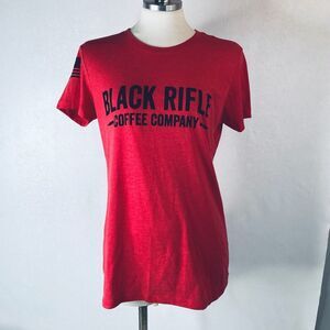 Black Rifle Coffee Womens Sz L READ FITTED Red T Shirt